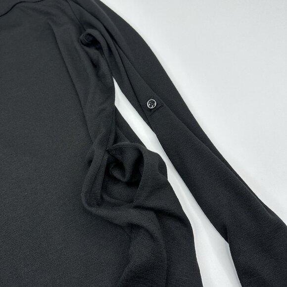 Betabrand Women's NWT Black Liz Wrap Tunic Roll Tab‎ Sleeve Sweater S/C38 - Picture 10 of 13